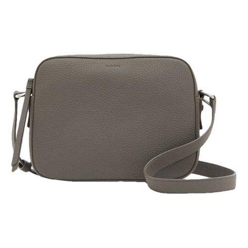 Pre-owned Allsaints Leather Crossbody Bag In Grey