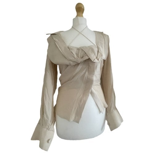 Pre-owned Jacquemus Le Souk Silk Blouse In Beige