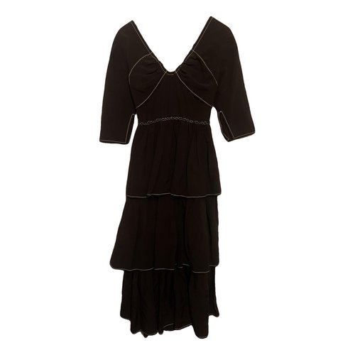 Pre-owned Rejina Pyo Linen Mid-length Dress In Black