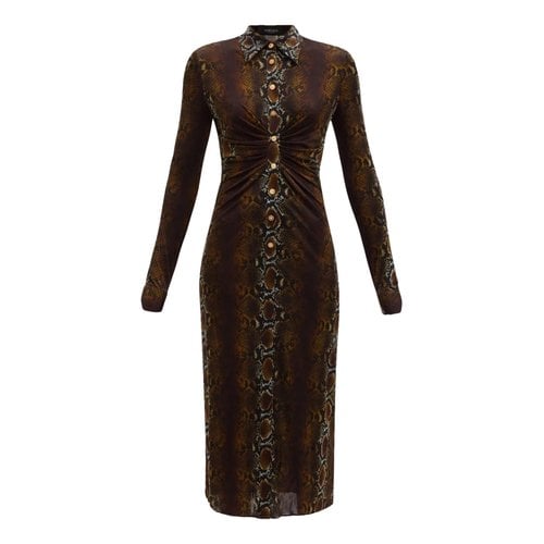 Pre-owned Versace Mid-length Dress In Brown