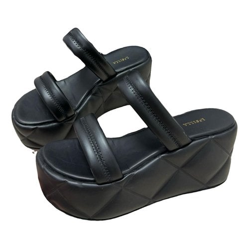 Pre-owned Le Silla Leather Sandal In Black