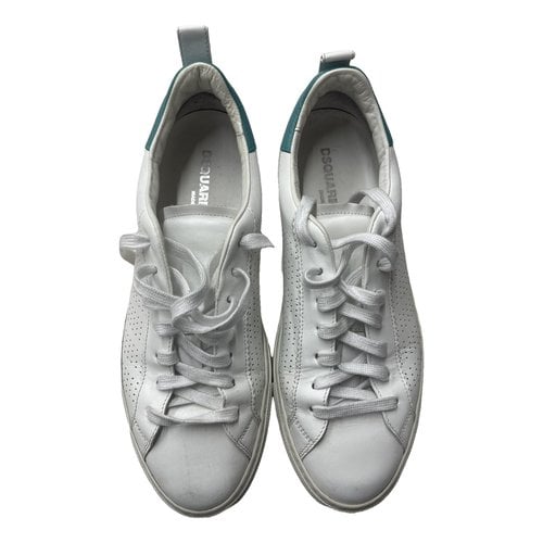 Pre-owned Dsquared2 Leather Low Trainers In White