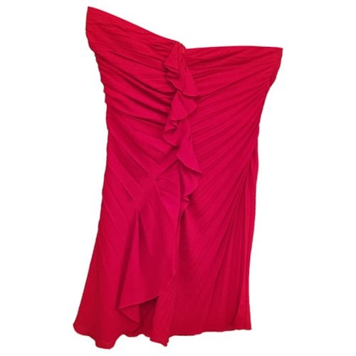 Pre-owned Valentino Silk Dress In Red
