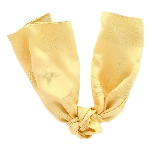 Pre-owned Louis Vuitton Silk Scarf In Yellow