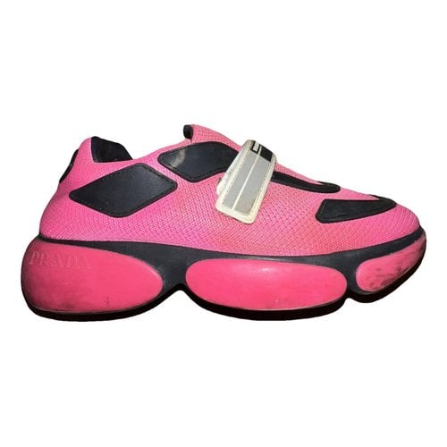 Pre-owned Prada Cloudbust Cloth Trainers In Pink
