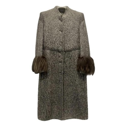 Pre-owned Fendi Wool Coat In Grey