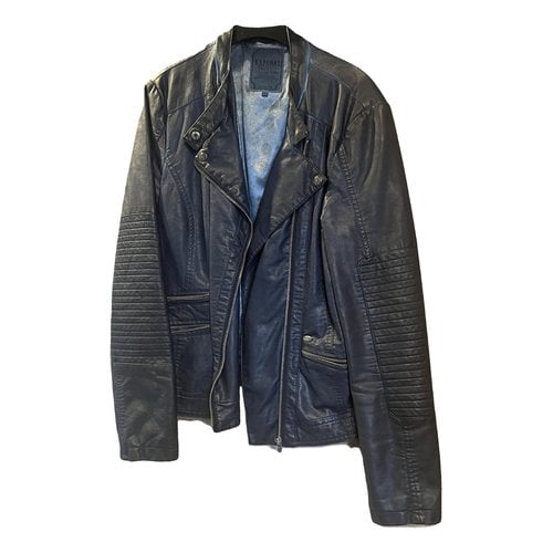 Pre-owned Kaporal Leather Jacket In Blue