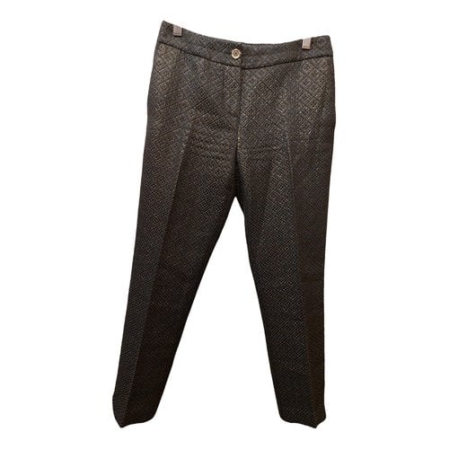 Pre-owned Manila Grace Straight Pants In Black