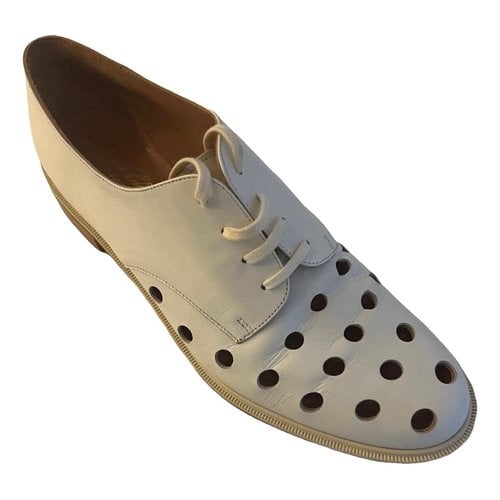 Pre-owned Robert Clergerie Leather Lace Ups In White