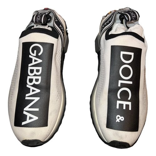 Pre-owned Dolce & Gabbana Portofino Cloth Trainers In White