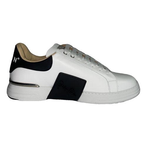 Pre-owned Philipp Plein Lo-top Leather Trainers In White