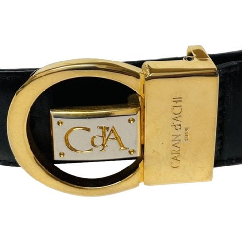 Pre-owned Caran D'ache Leather Belt In Gold