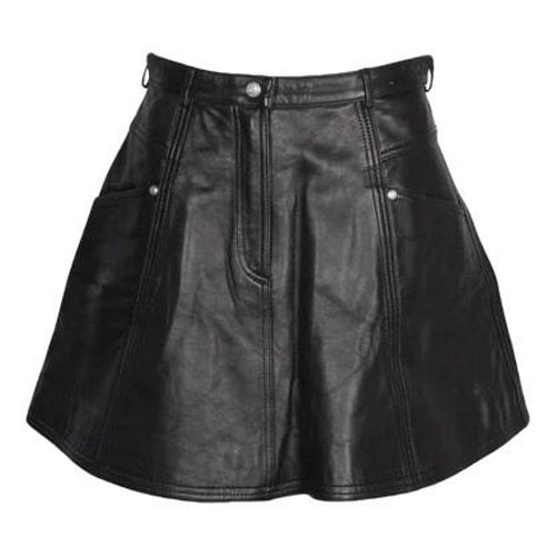 Pre-owned Balmain Leather Skirt In Black