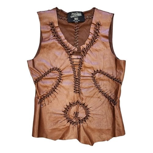 Pre-owned Jean Paul Gaultier Leather Vest In Brown