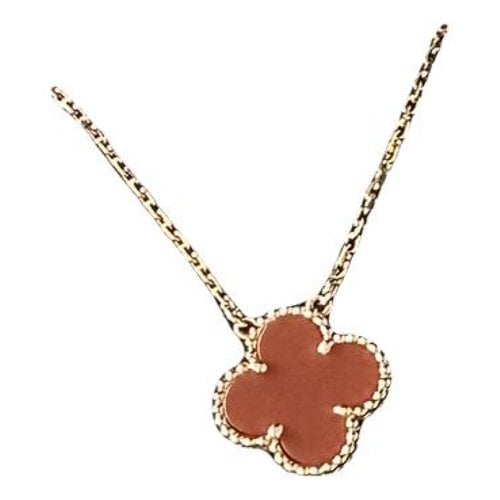 Pre-owned Van Cleef & Arpels Vintage Alhambra Necklace In Red