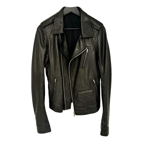 Pre-owned Rick Owens Leather Jacket In Black