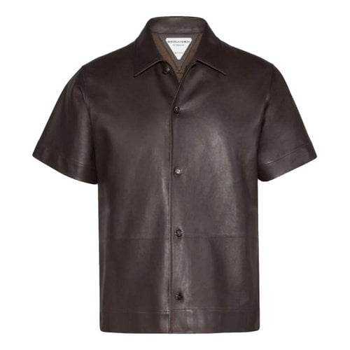 Pre-owned Bottega Veneta Leather Shirt In Brown