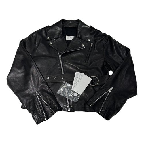 Pre-owned Maison Margiela Leather Biker Jacket In Black