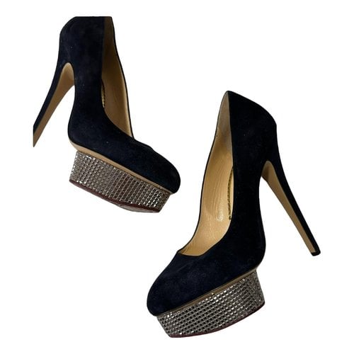 Pre-owned Charlotte Olympia Dolly Heels In Blue