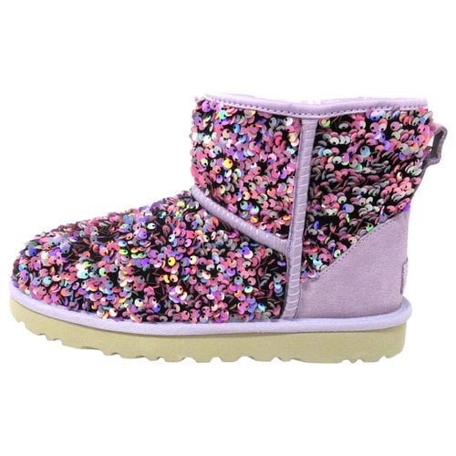 Pre-owned Ugg Cloth Boots In Pink