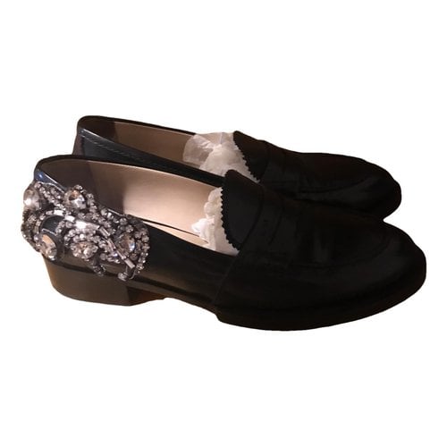 Pre-owned N°21 Leather Flats In Black