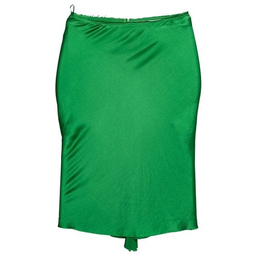 Pre-owned Lanvin Silk Mid-length Skirt In Green