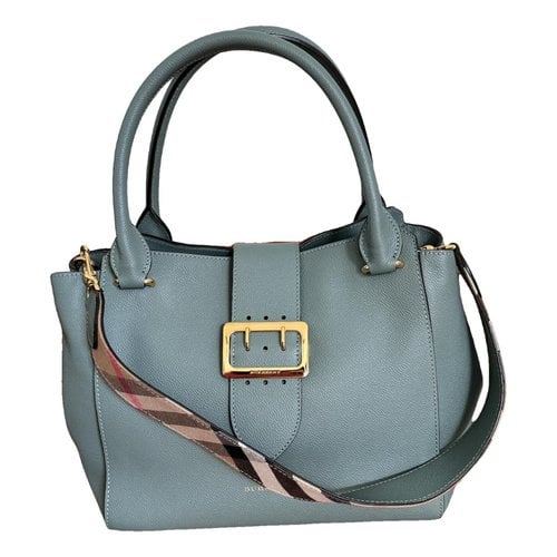Pre-owned Burberry Leather Handbag In Green