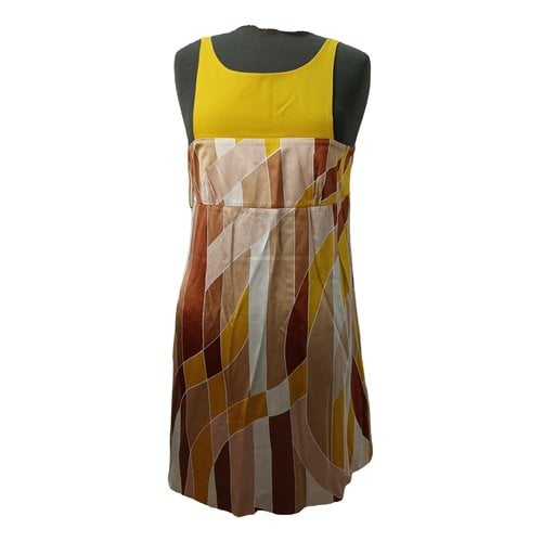 Pre-owned M Missoni Silk Dress In Yellow