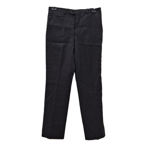 Pre-owned Valentino Wool Trousers In Anthracite