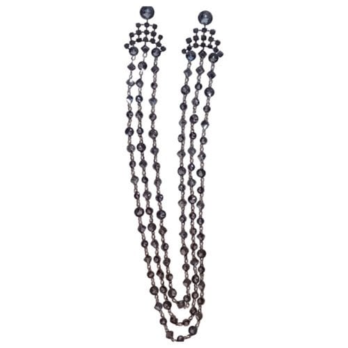 Pre-owned Max Mara Crystal Necklace In Anthracite