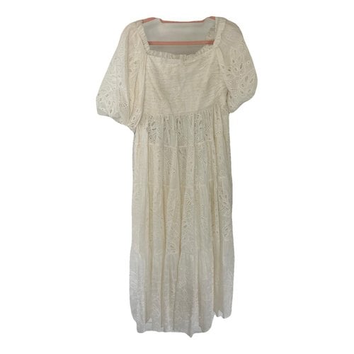Pre-owned Aje Silk Maxi Dress In White