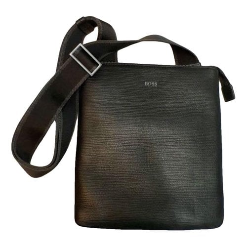 Pre-owned Hugo Boss Leather Bag In Black