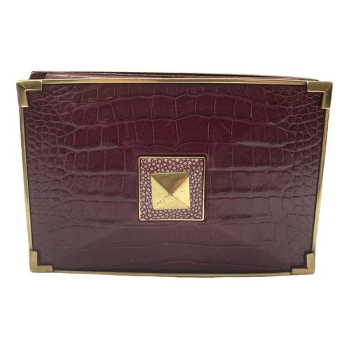 Pre-owned Jimmy Choo Leather Clutch Bag In Red