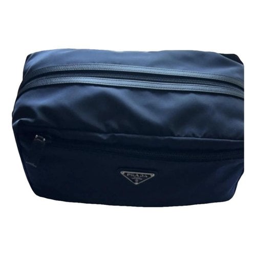 Pre-owned Prada Cloth Clutch Bag In Blue