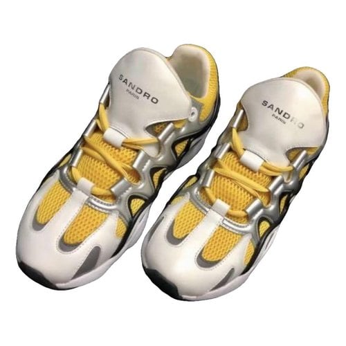Pre-owned Sandro Leather Low Trainers In Yellow