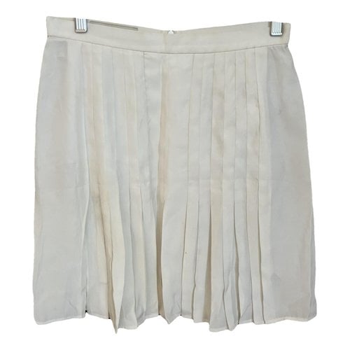 Pre-owned Stella Mccartney Silk Mini Skirt In White