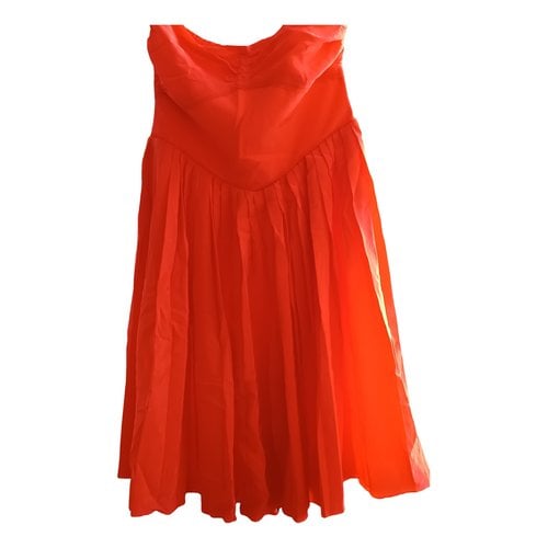 Pre-owned Vanessa Bruno Silk Mini Dress In Orange