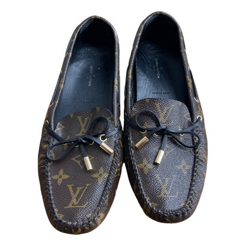 Pre-owned Louis Vuitton Patent Leather Ballet Flats In Brown