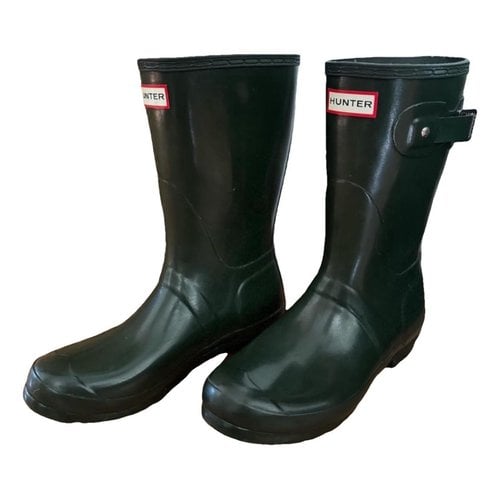Pre-owned Hunter Boots In Green