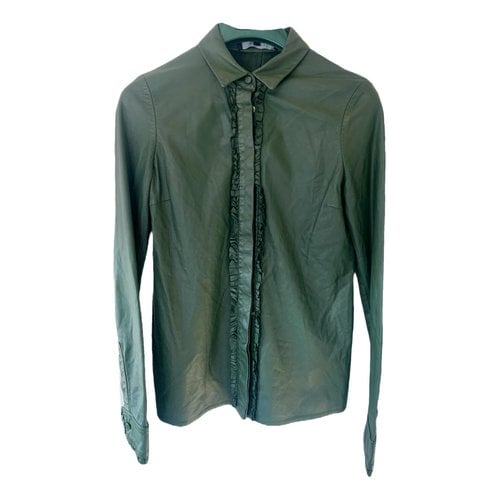 Pre-owned Gucci Patent Leather Blouse In Green