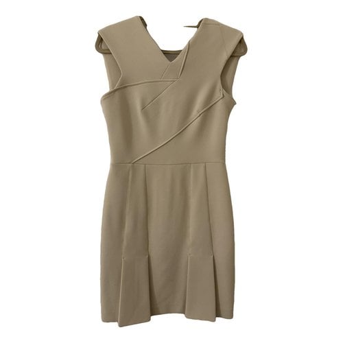 Pre-owned Roland Mouret Mini Dress In Beige