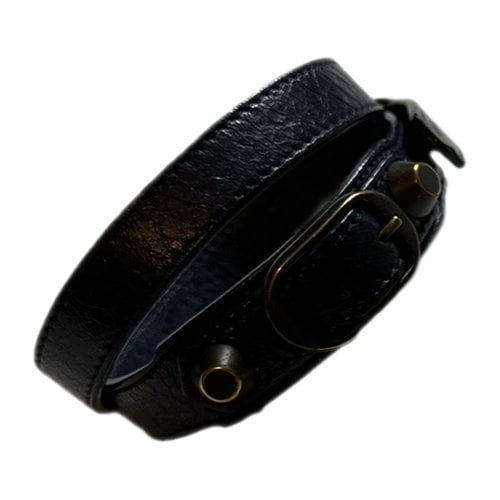 Pre-owned Balenciaga Leather Bracelet In Navy