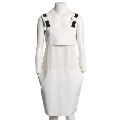 Pre-owned Bottega Veneta Mini Dress In White