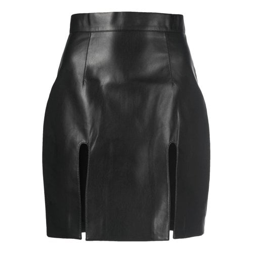 Pre-owned Aleksandre Akhalkatsishvili Vegan Leather Skirt In Black