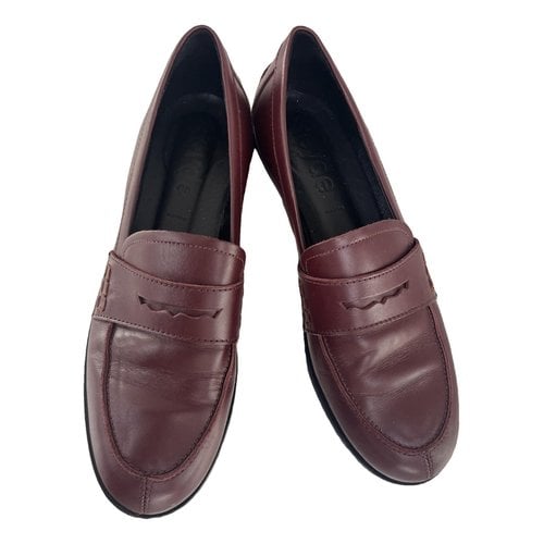 Pre-owned Aeyde Leather Flats In Burgundy