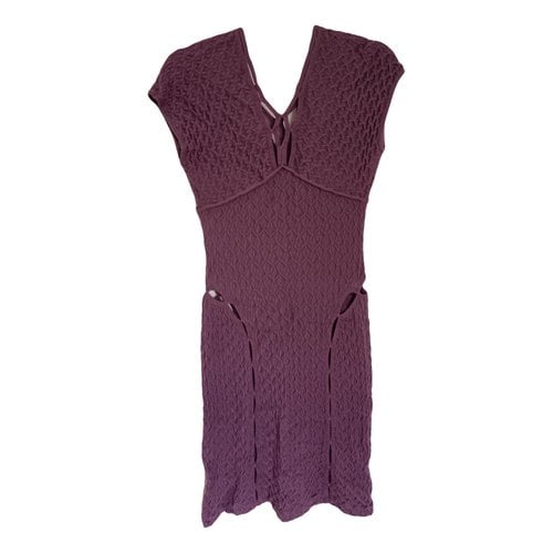Pre-owned Missoni Wool Mid-length Dress In Purple