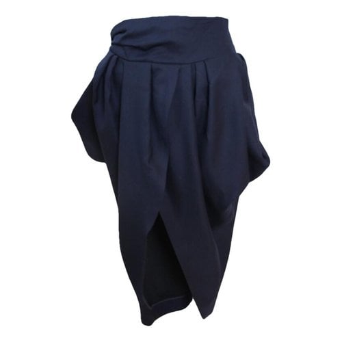 Pre-owned Jacquemus La Bomba Wool Mid-length Skirt In Navy