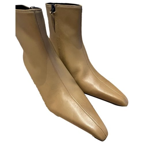 Pre-owned Tom Ford Leather Boots In Beige