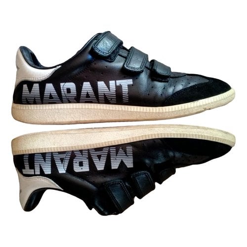 Pre-owned Isabel Marant Beth Leather Trainers In Black