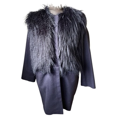 Pre-owned Jil Sander Faux Fur Coat In Blue